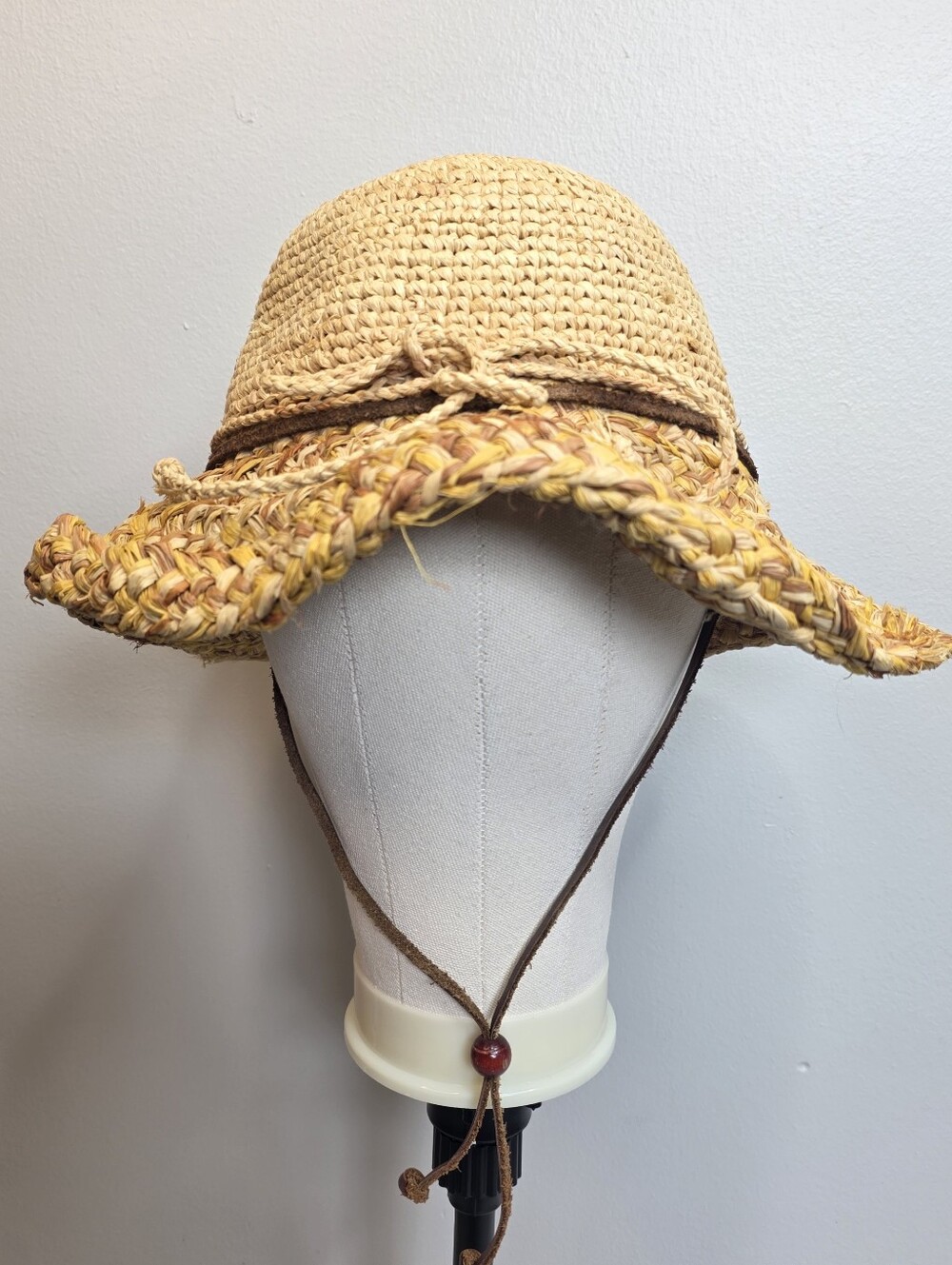 Y2k San Diego Hat Co. Straw Sun Hat with Braided Brim - Yellow